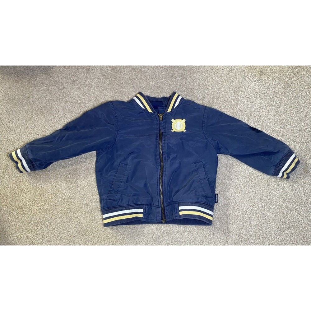 Vintage OshKosh B'gosh Navy Blue Baseball Bomber Jacket 36 Months